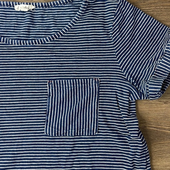 June and Delaney Women’s Blue and White Stripe Short Sleeve Dress, size small - Picture 2 of 10